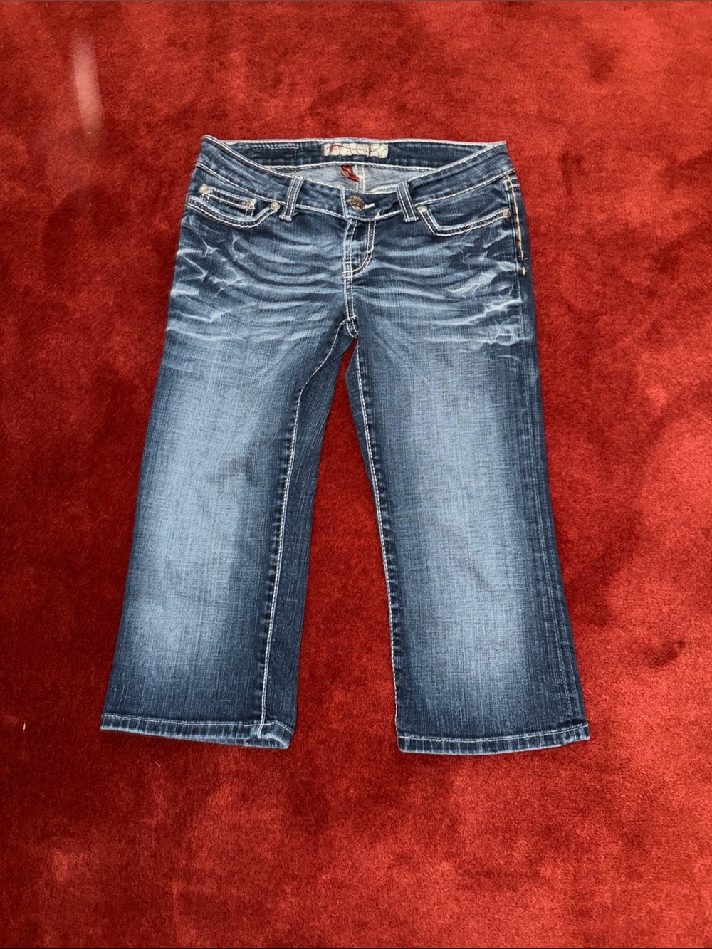BKE Dark Blue Cropped Straight Jeans